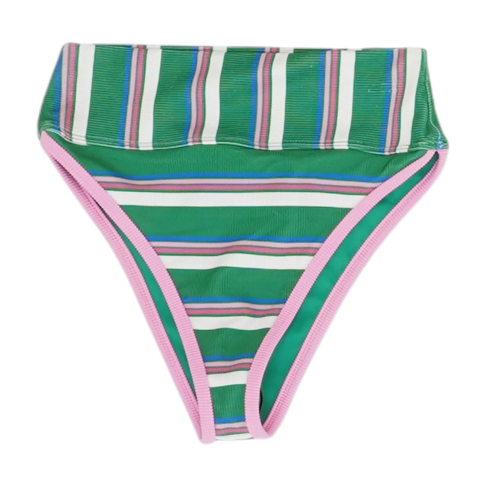 Green Striped Swim Bottom