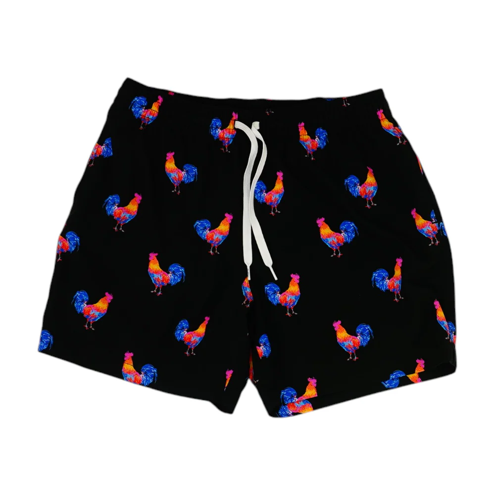 Black Graphic Swim Bottom