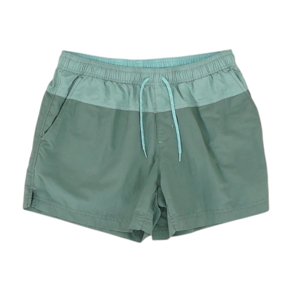 Green Color Block Swim Bottom