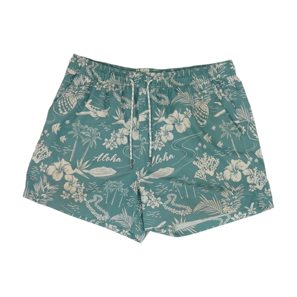 Green Graphic Swim Bottom