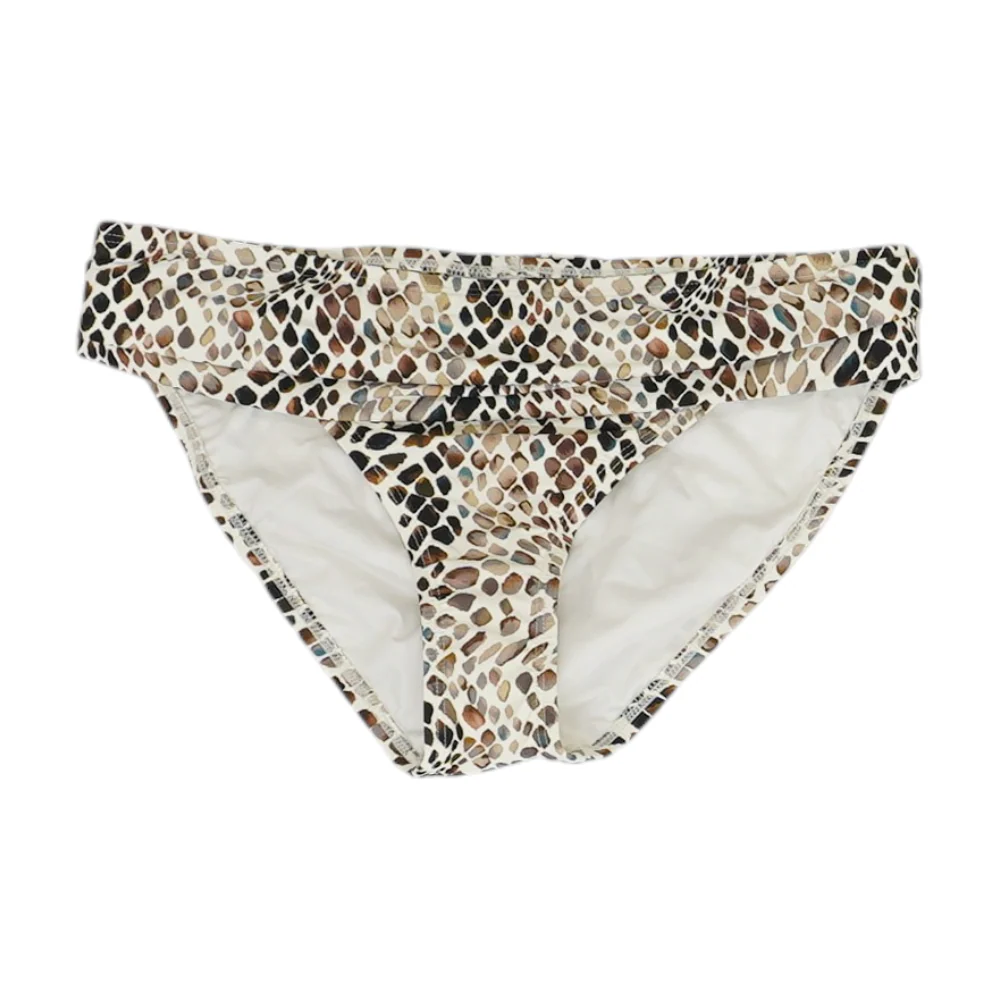 Beige Abstract Swim Bottom