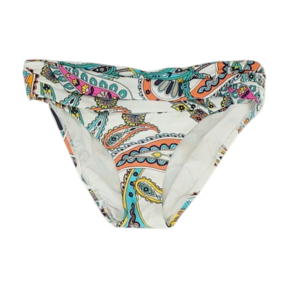 White Print Swim Bottom