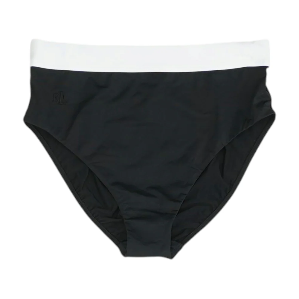 Black Color Block Swim Bottom
