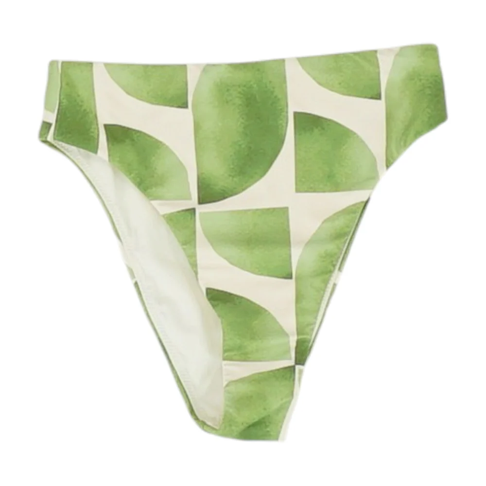 Beige Abstract Swim Bottom