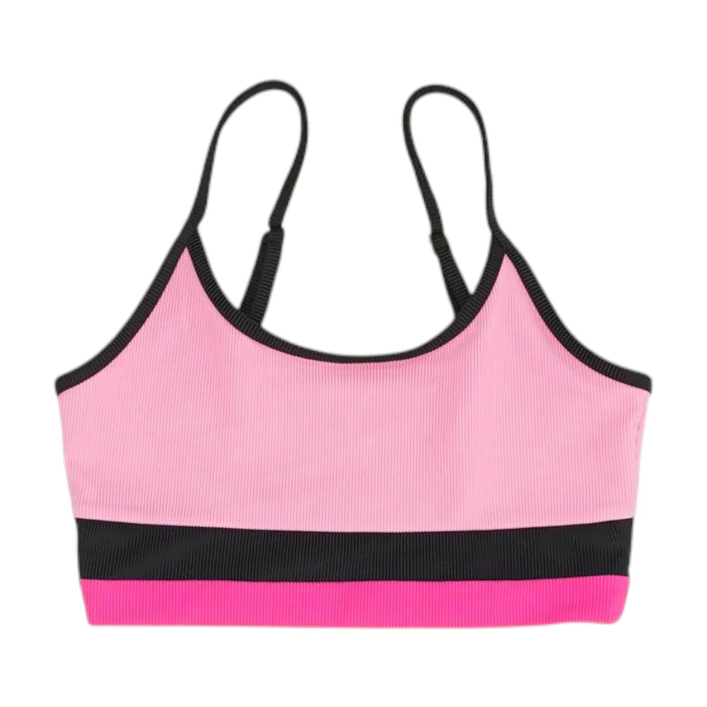 Pink Color Block Swim Top