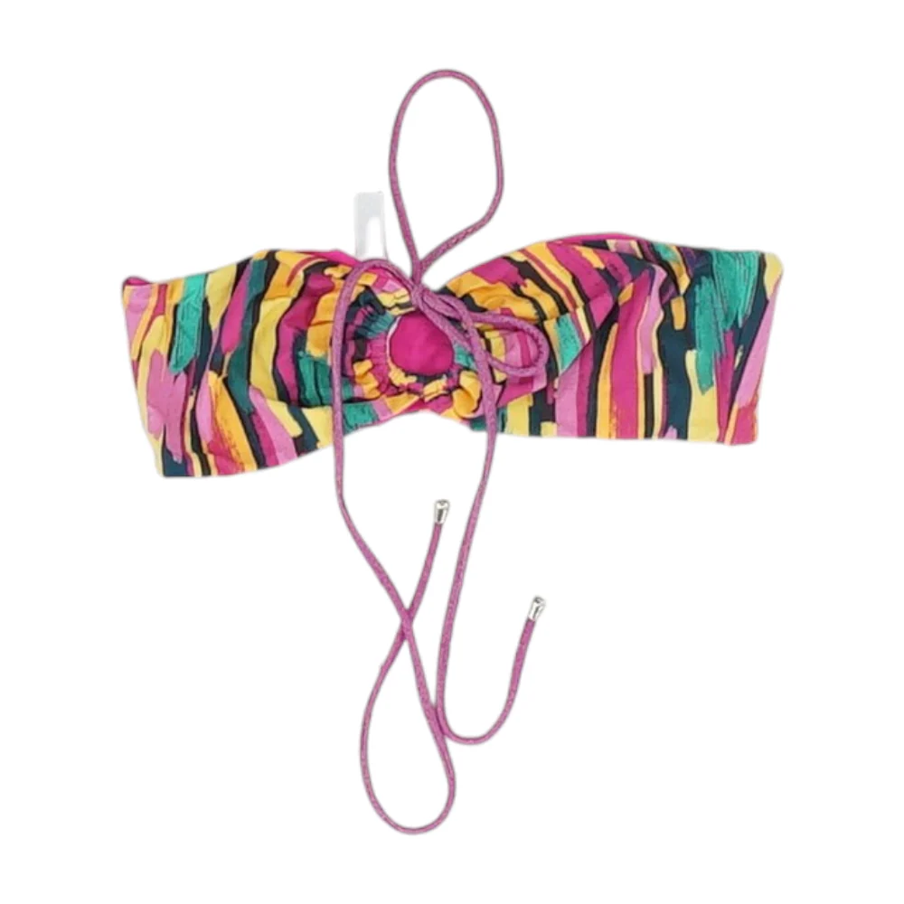 Pink Abstract Swim Top