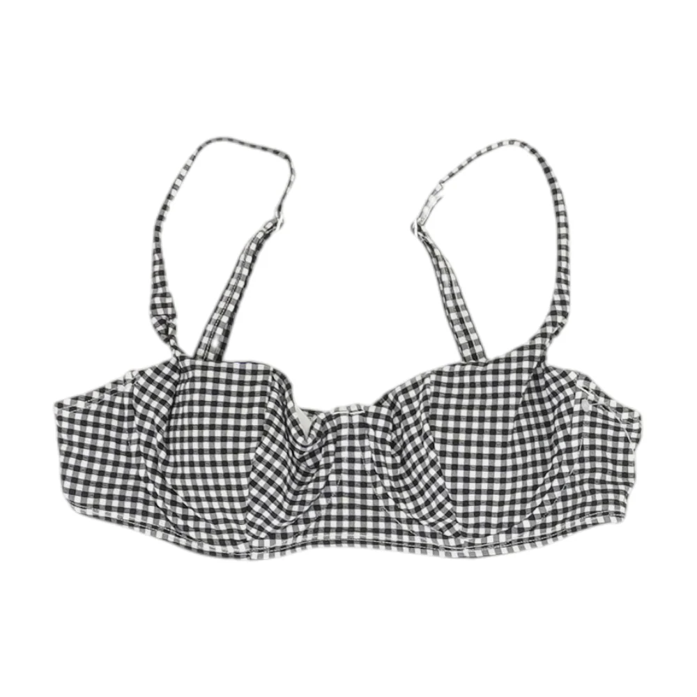Black Check Swim Top