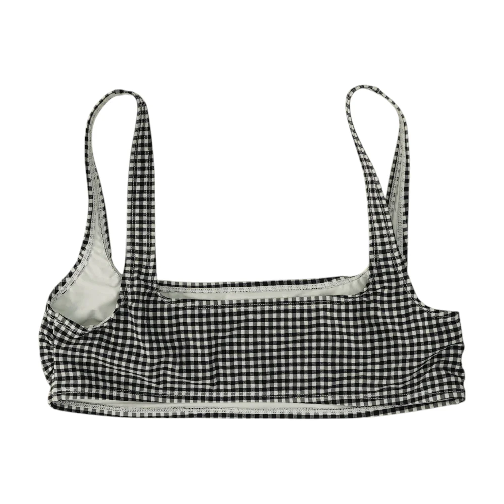 Black Check Swim Top