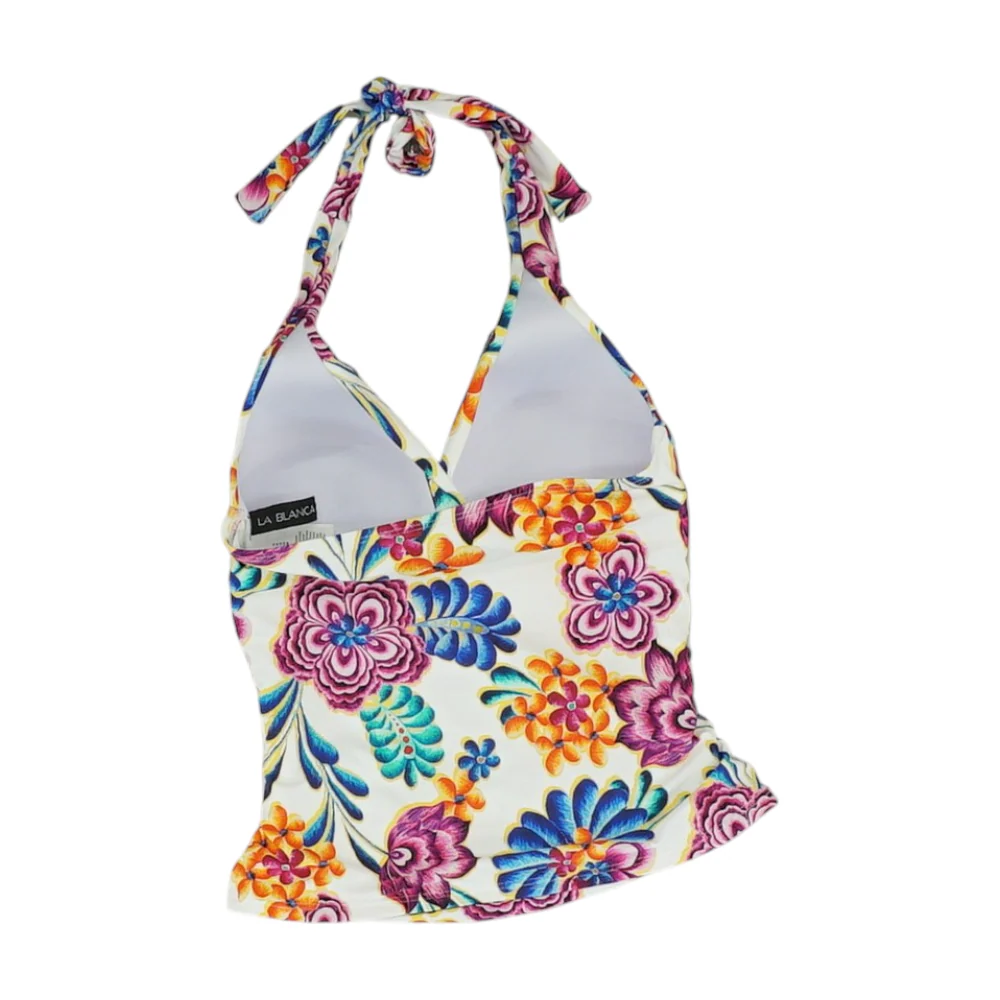 White Floral Swim Top - Image 2