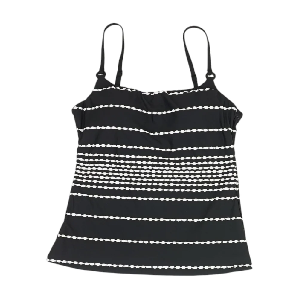 Black Striped Swim Top