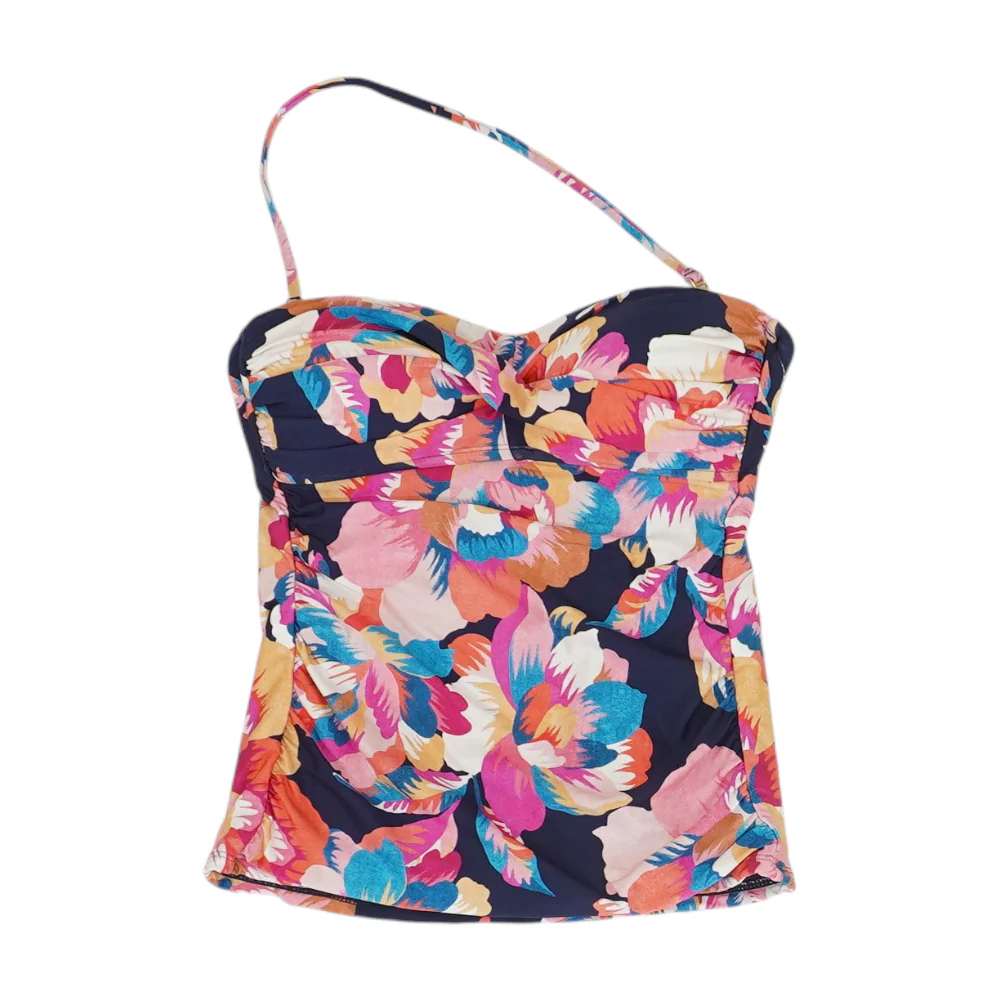 Navy Floral Swim Top