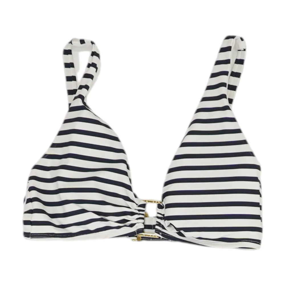 Navy Striped Swim Top