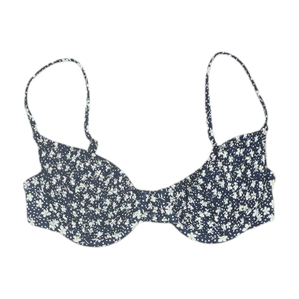 Navy Floral Swim Top