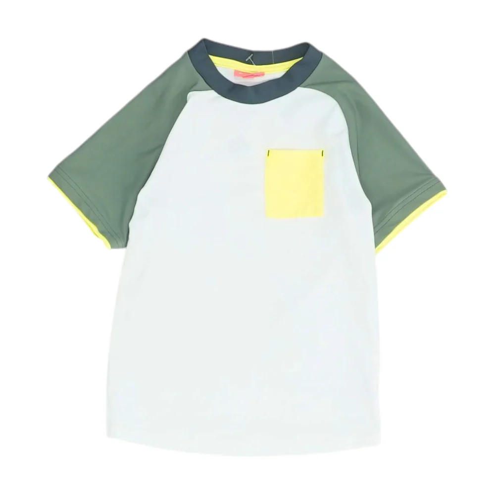 White Color Block Swim Top