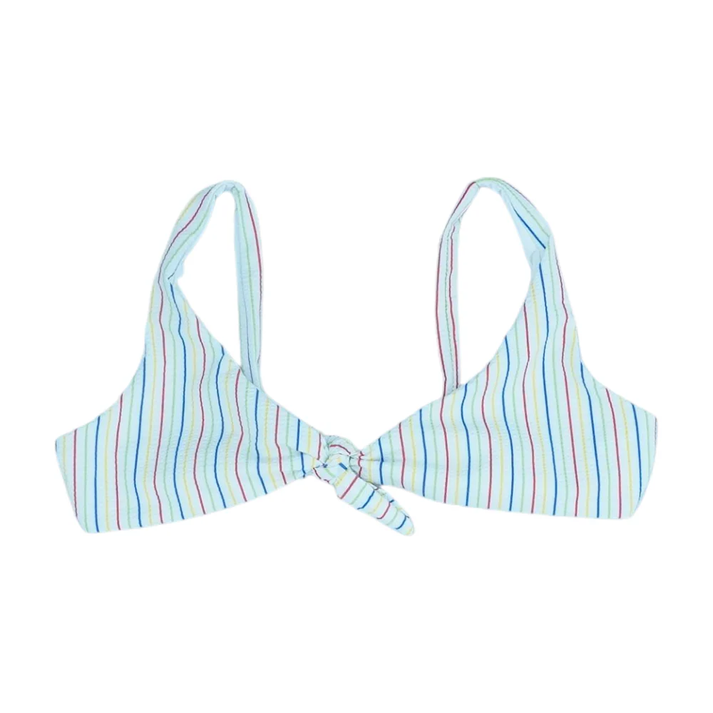 White Striped Swim Top