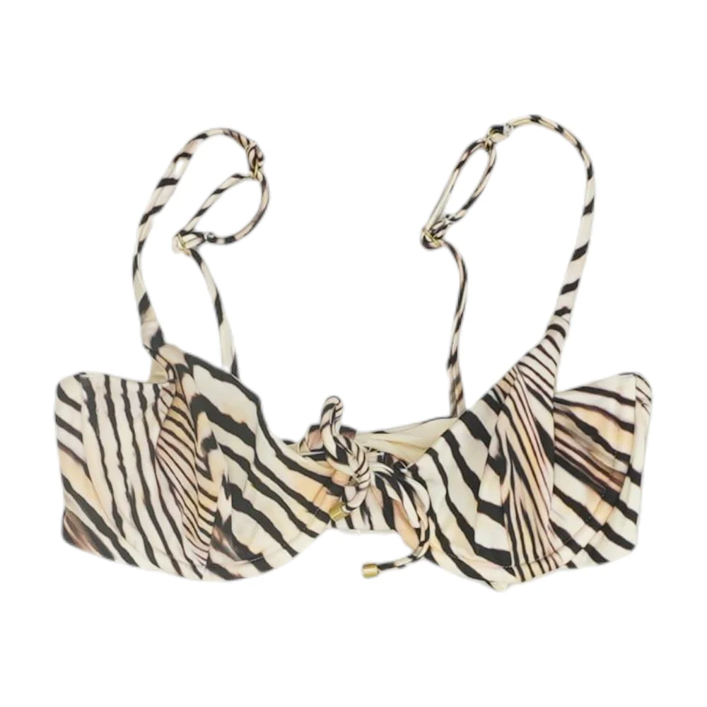 Beige Animal Print Swim Top