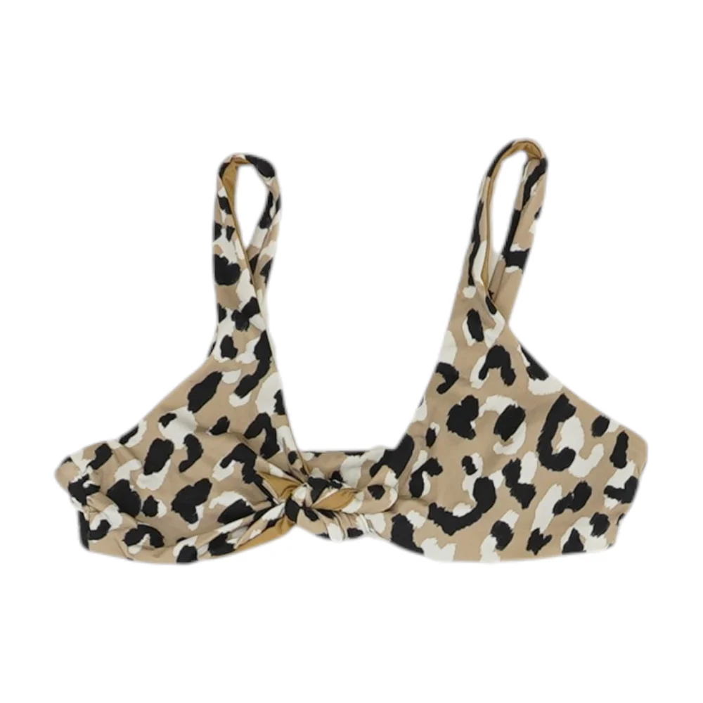 Beige Animal Print Swim Top