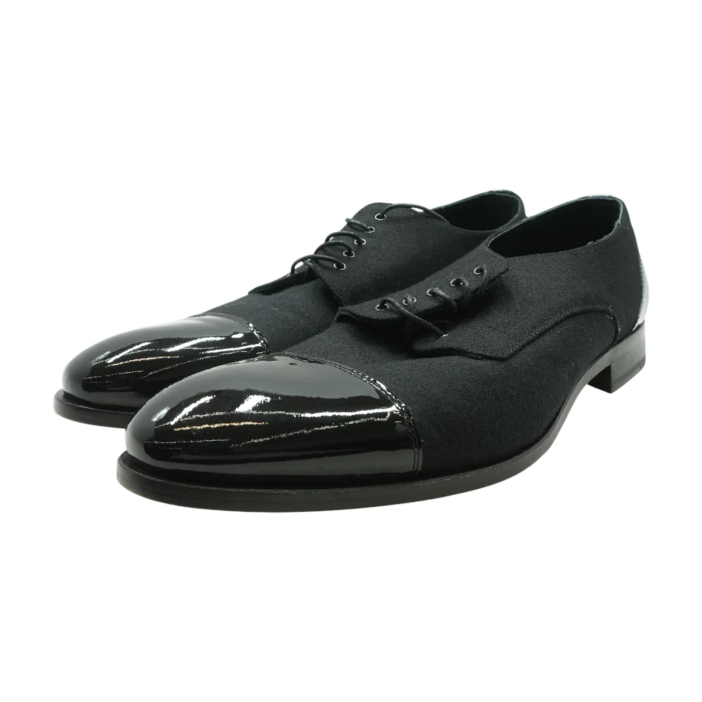 Black Lace-Up Casual Shoes