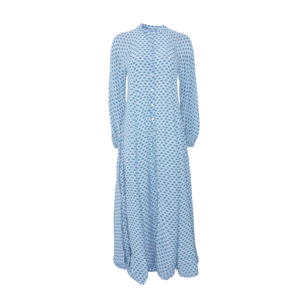 Blue Abstract Maxi Dress