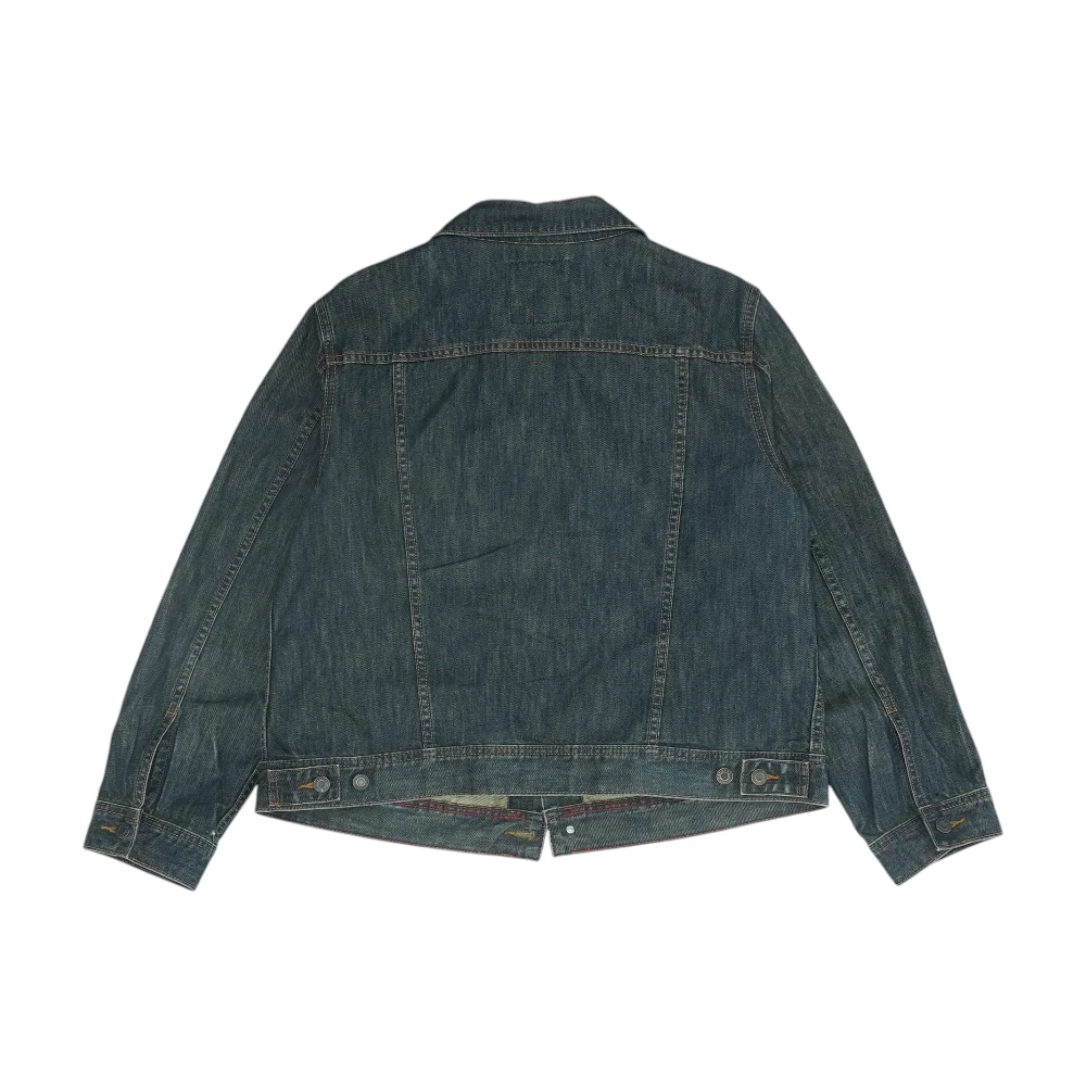 Navy Solid Denim Jacket - Image 2