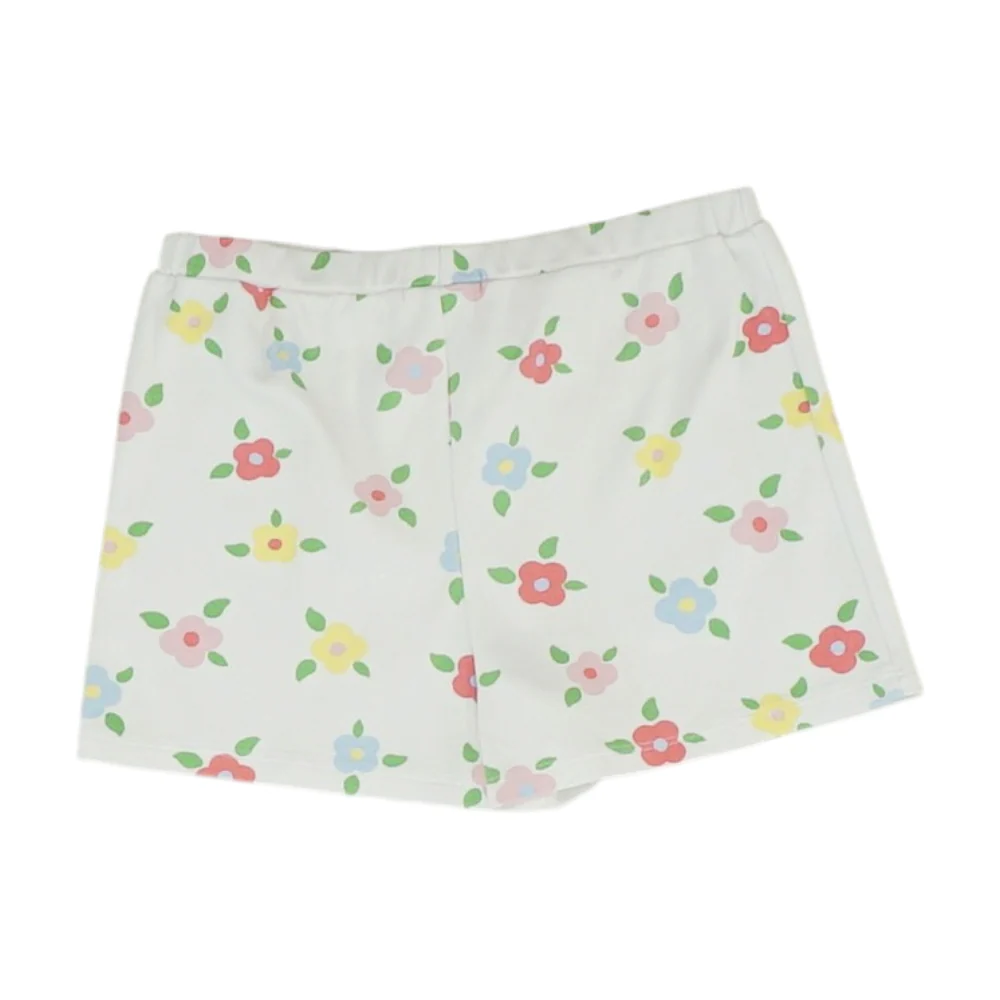 White Floral Active Shorts - Image 2