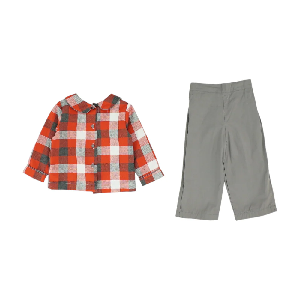 Multi Check Long Sleeve Set