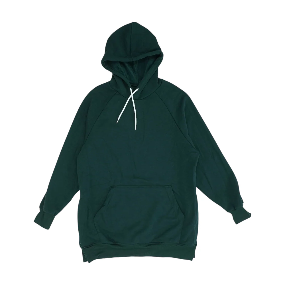 Green Solid Hoodie Pullover