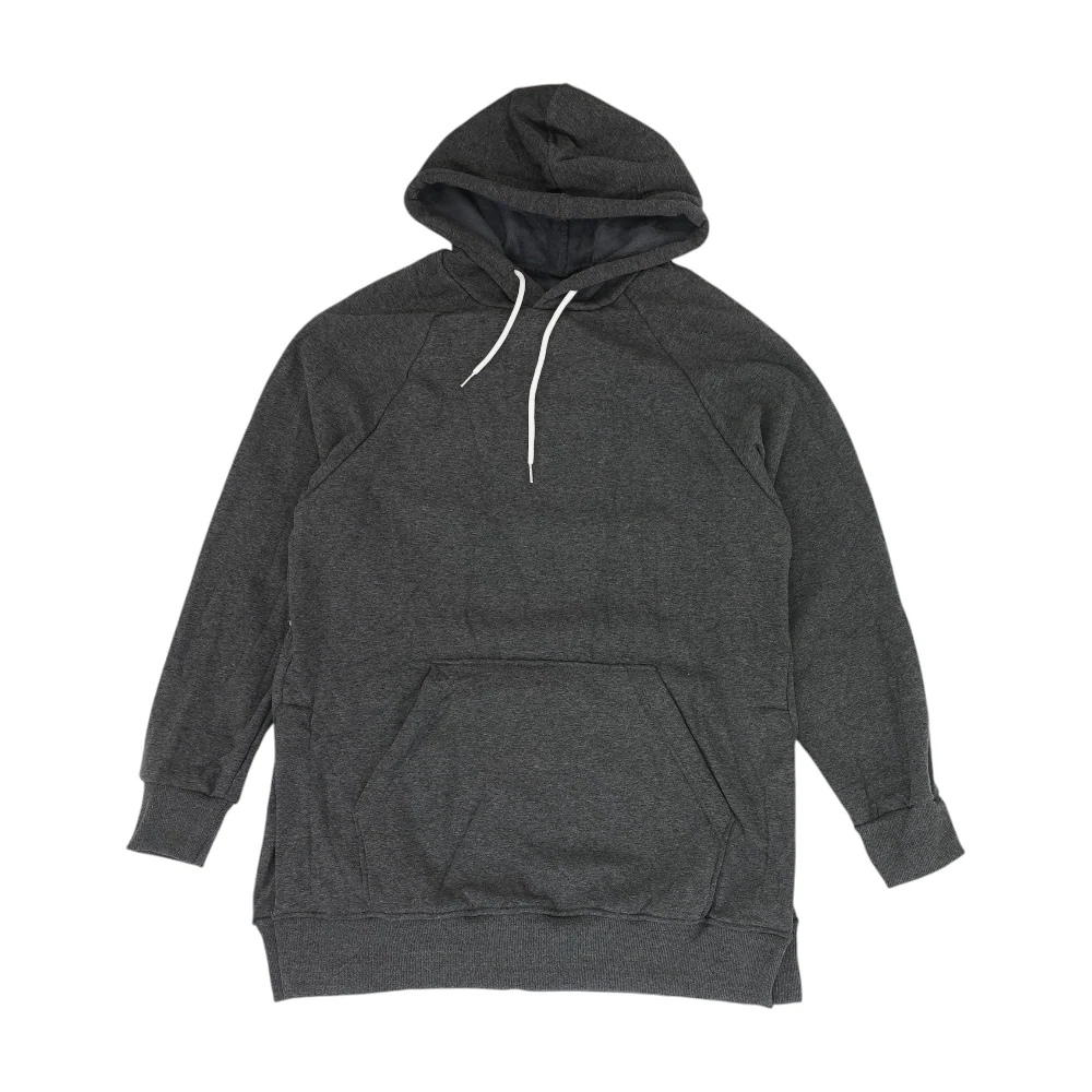 Gray Solid Hoodie Pullover