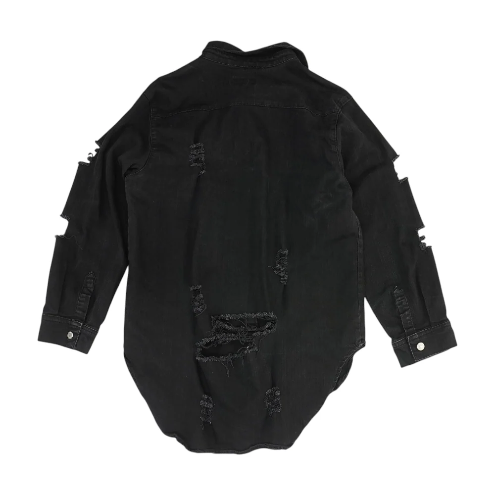 Black Plus Solid Denim Jacket - Image 2