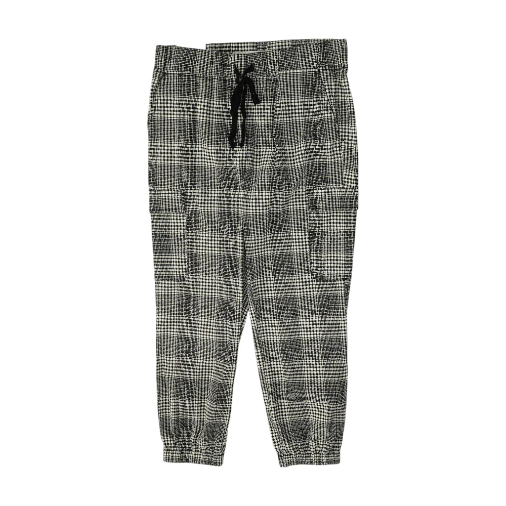 Black Houndstooth Tapered Pants