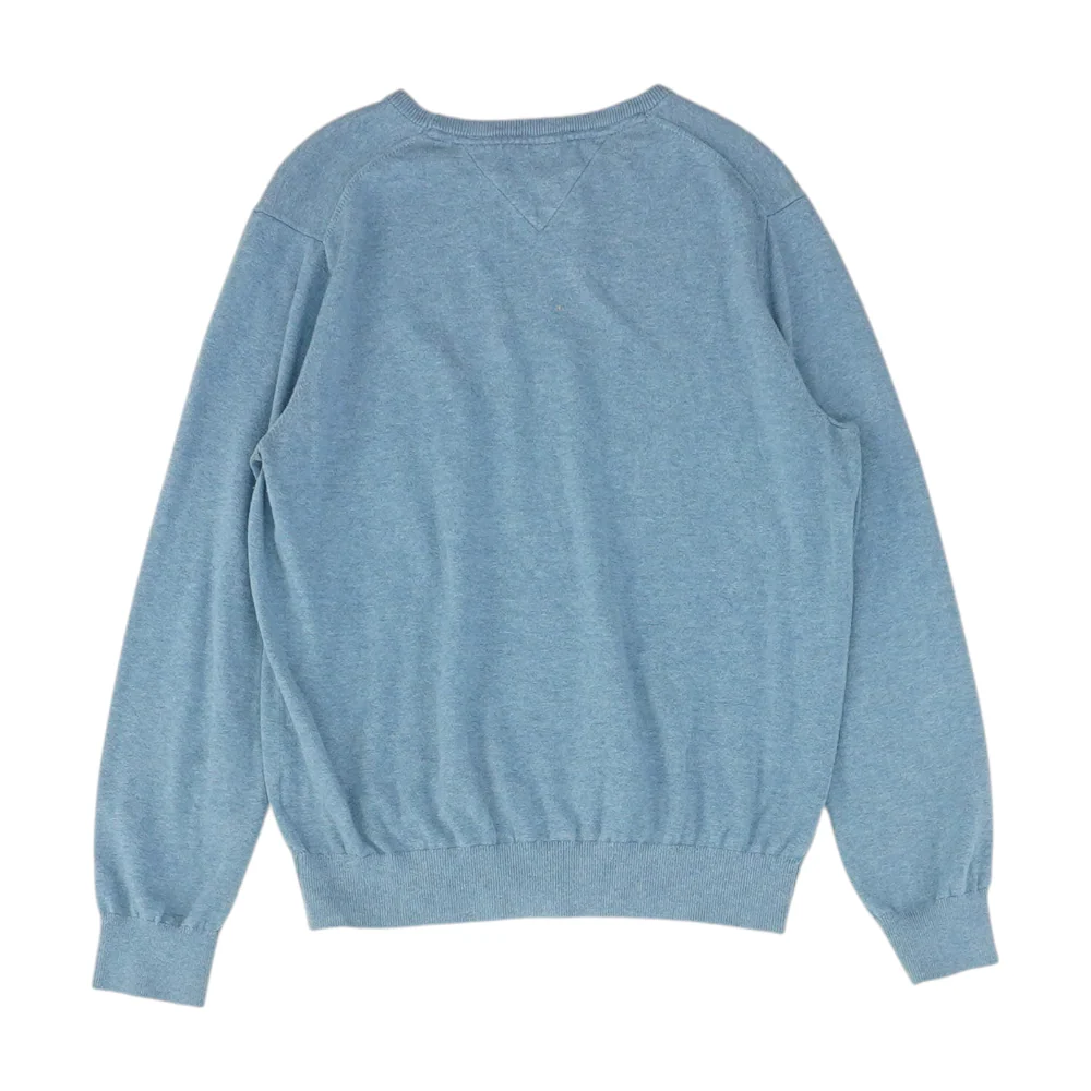 Blue Solid Pullover Sweater - Image 2