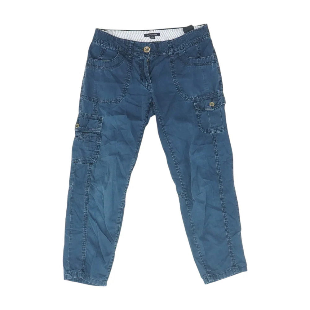 Blue Solid 5-Pocket Capris