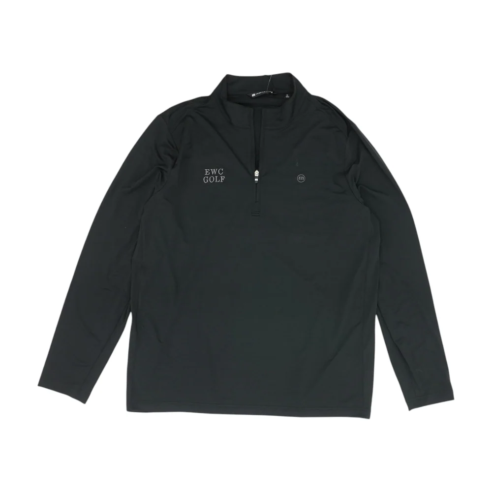 Black Solid 1/4 Zip Pullover