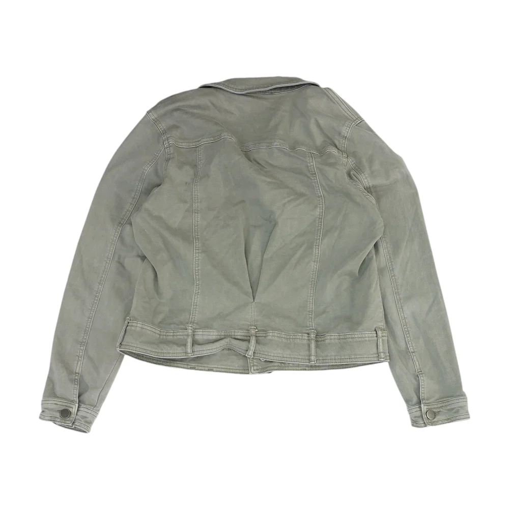 Gray Solid Denim Jacket - Image 2
