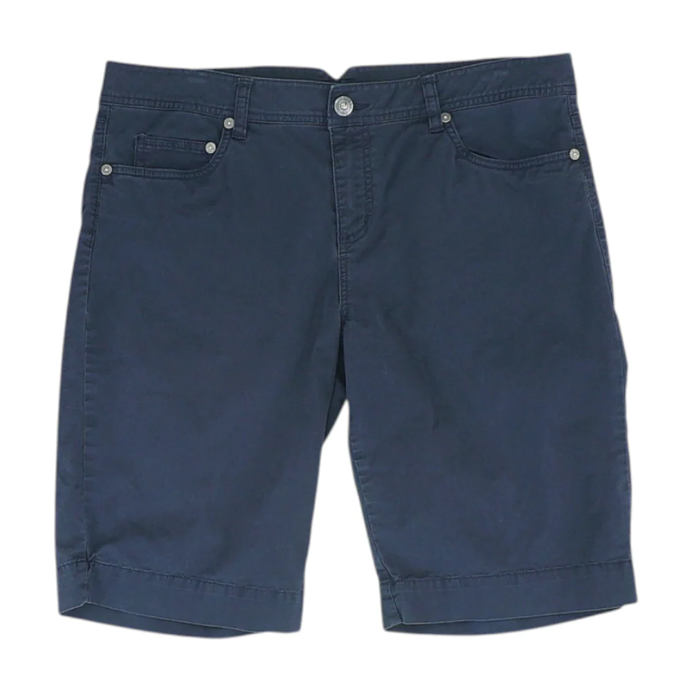 Navy Solid Denim Shorts
