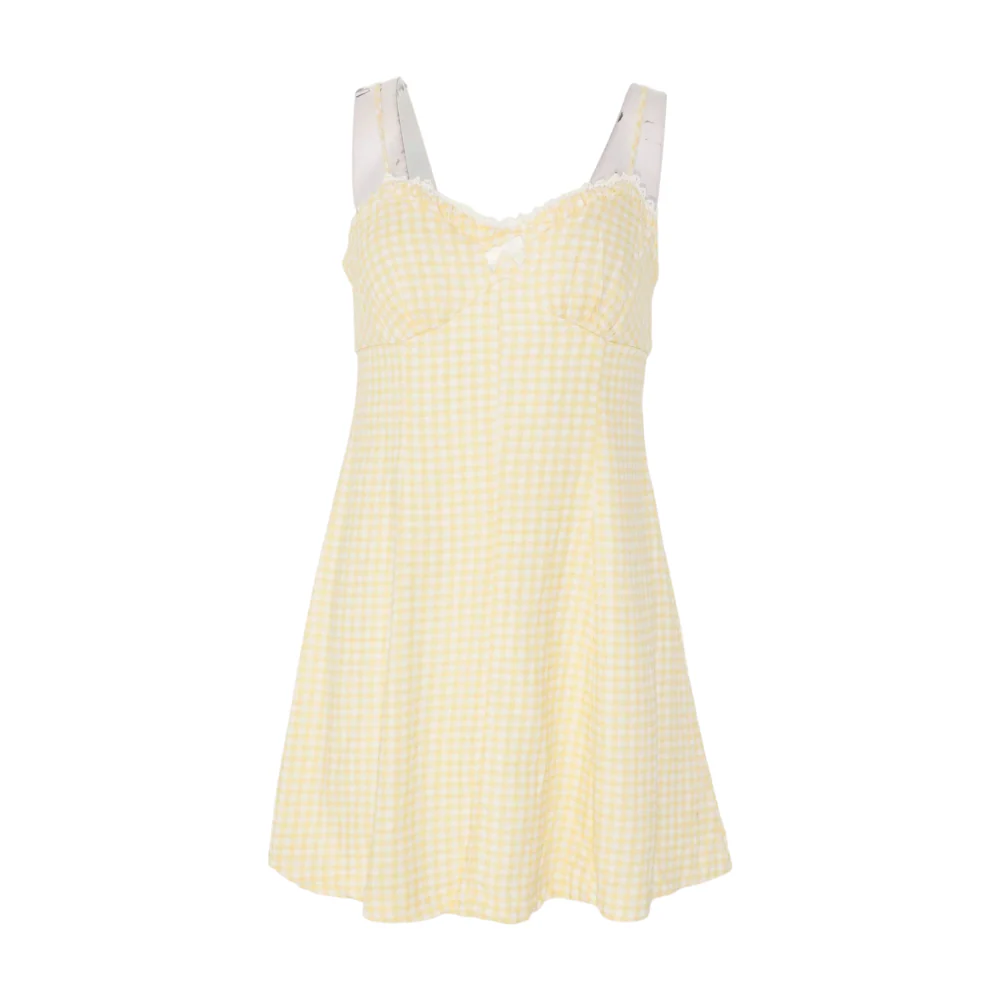 Yellow Check Mini Dress