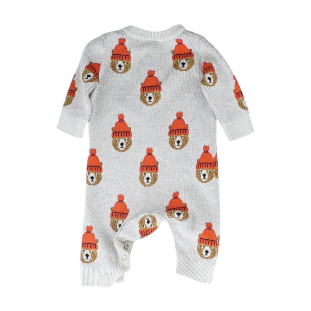 Beige Graphic Long Sleeve One-Piece - Image 2