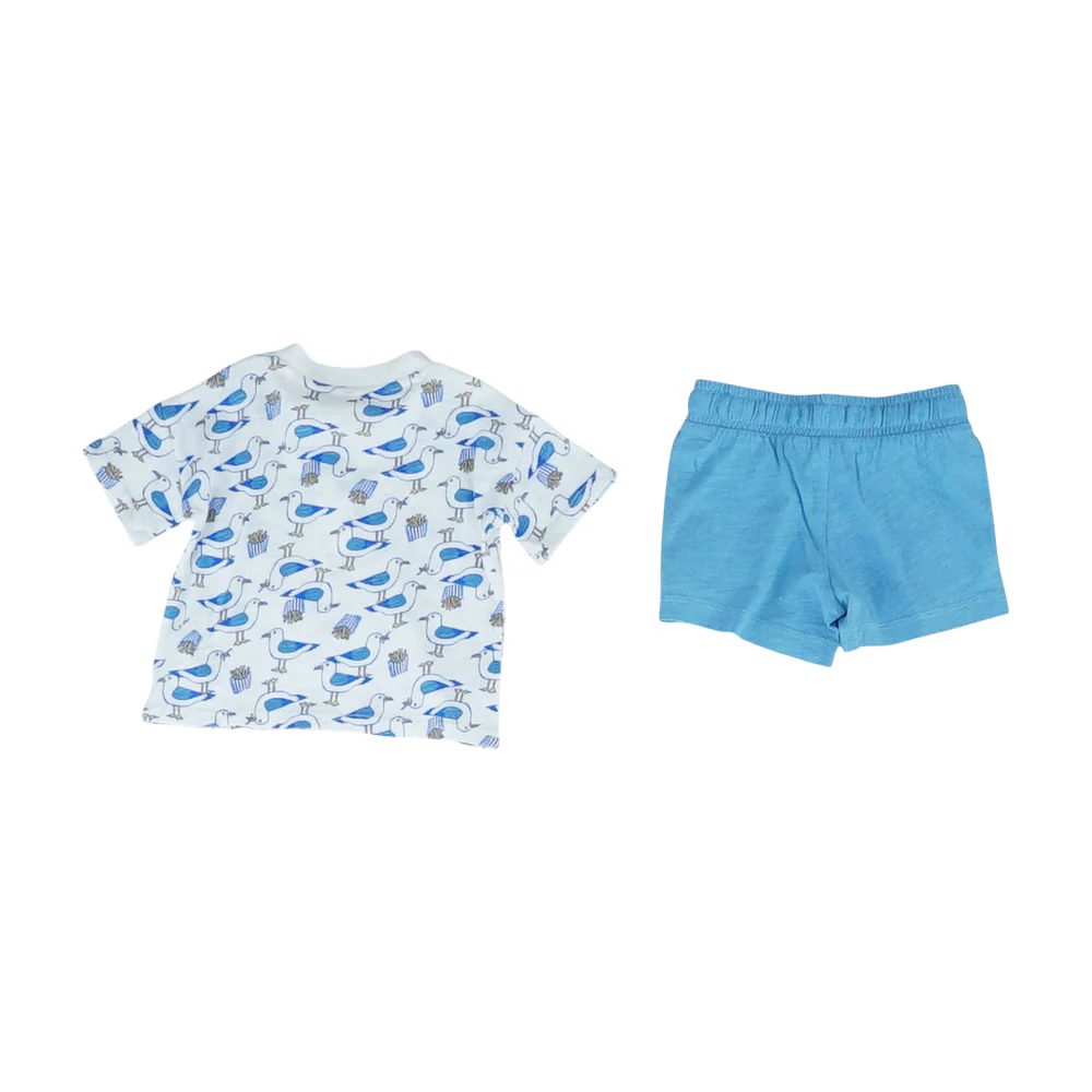 White Graphic Short Sleeve Set - Image 2