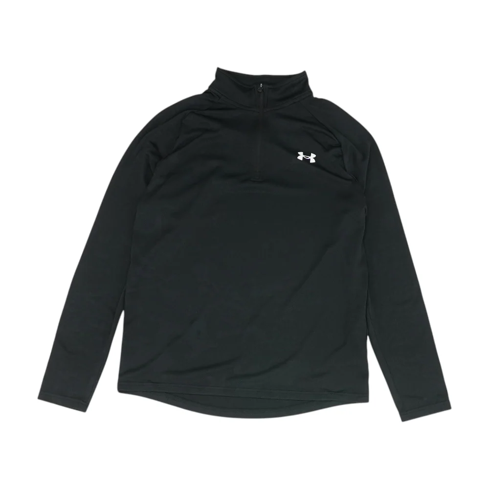 Black Solid 1/4 Zip Pullover