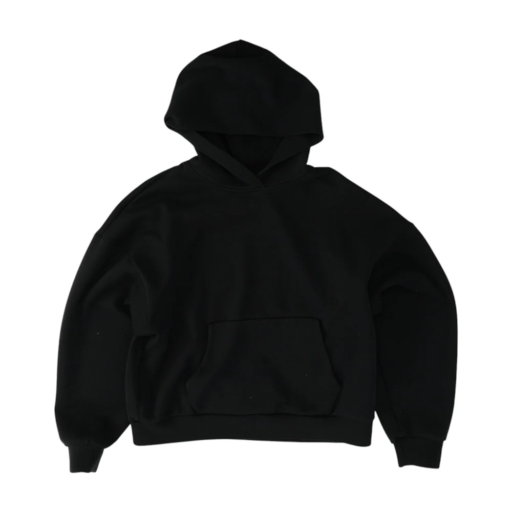 Black Solid Hoodie Pullover