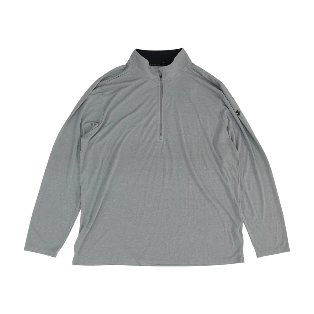 Gray Solid 1/4 Zip Pullover