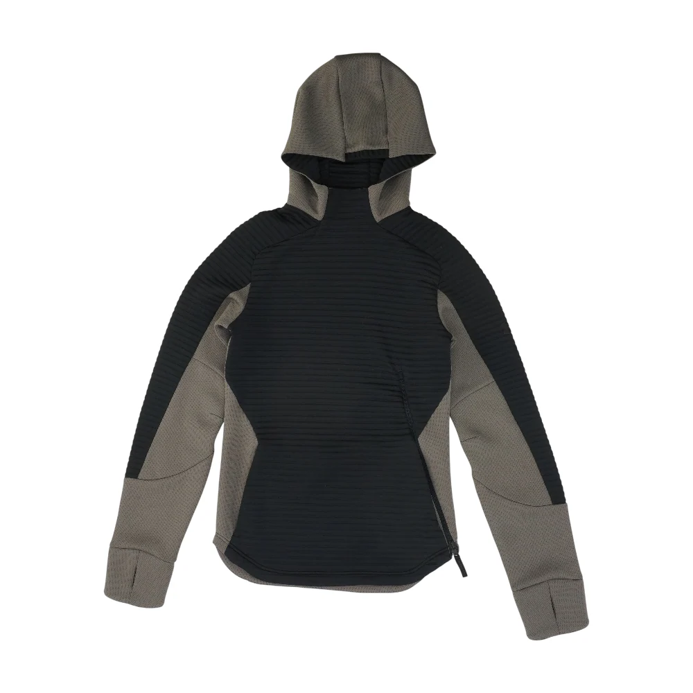 Black Color Block Hoodie Pullover