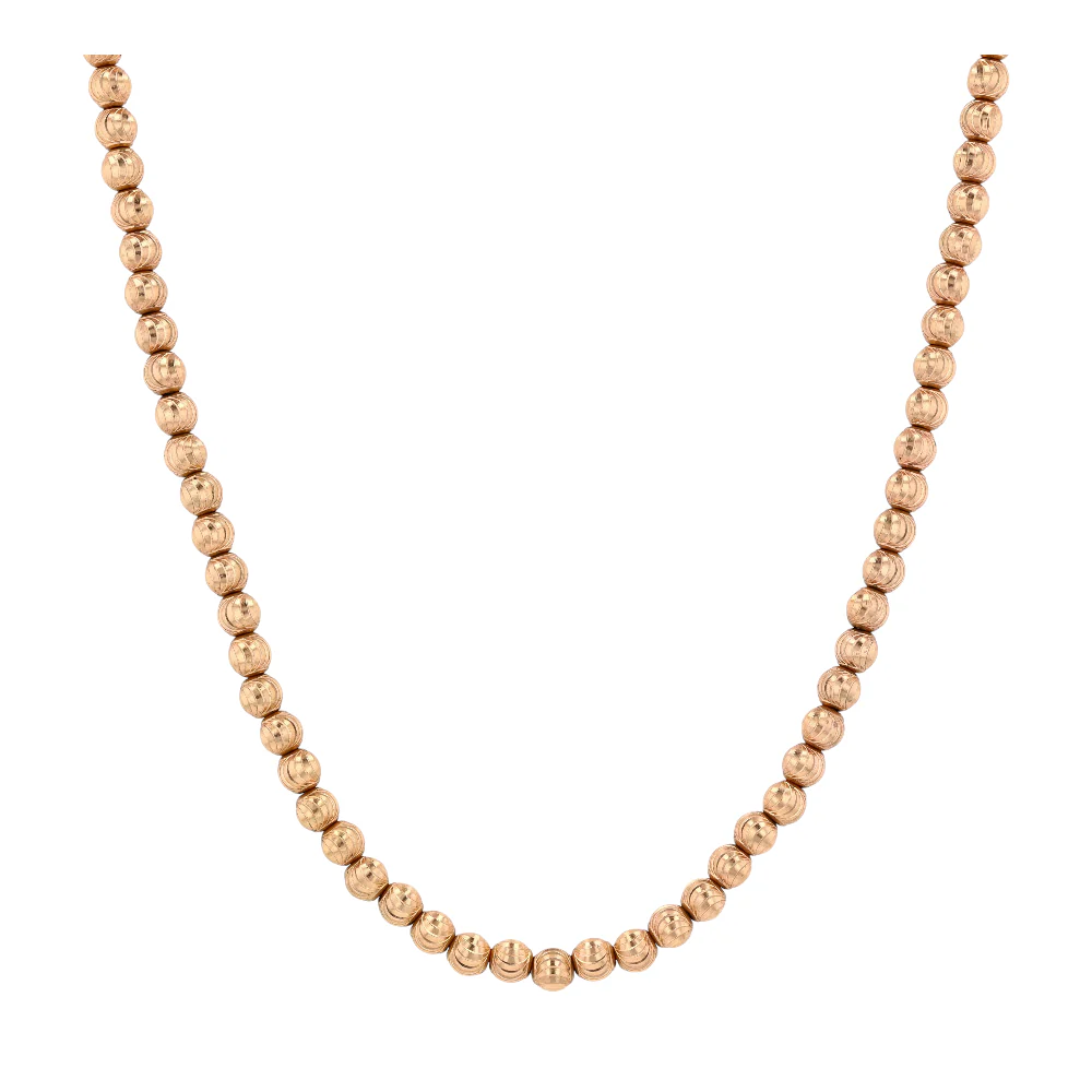 14K Rose Gold Beaded Necklace