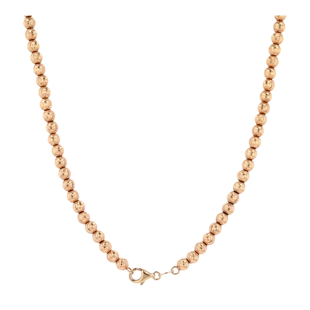 14K Rose Gold Beaded Necklace - Image 2