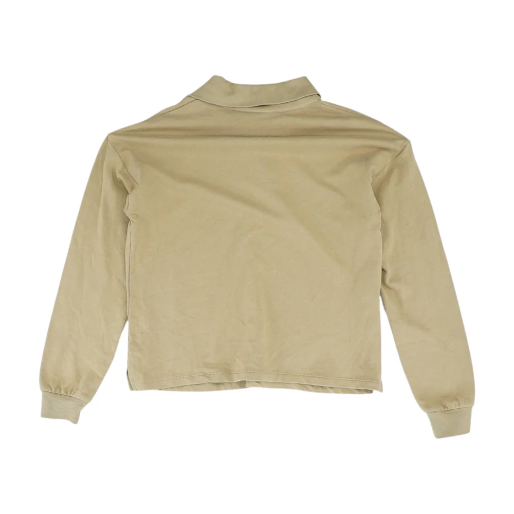 Beige Solid 1/4 Zip Pullover - Image 2