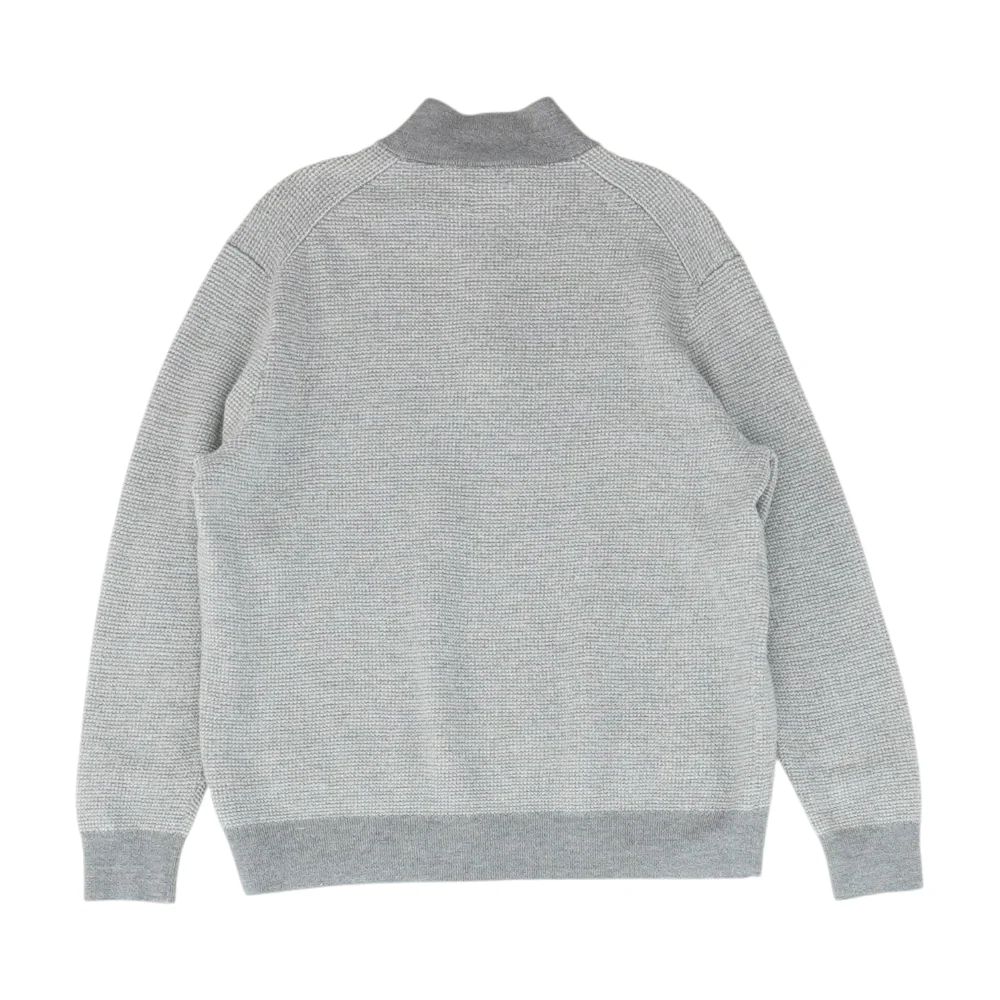 Gray Polka Dot 1/4 Zip Sweater - Image 2