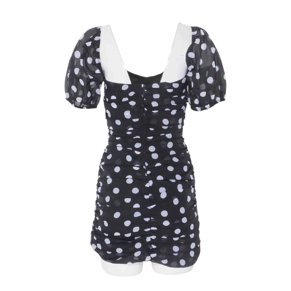 Black Polka Dot Mini Dress - Image 2