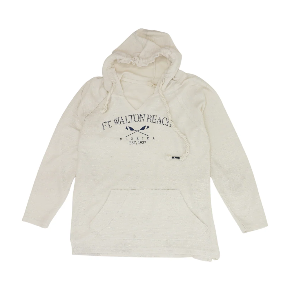 White Solid Hoodie Pullover
