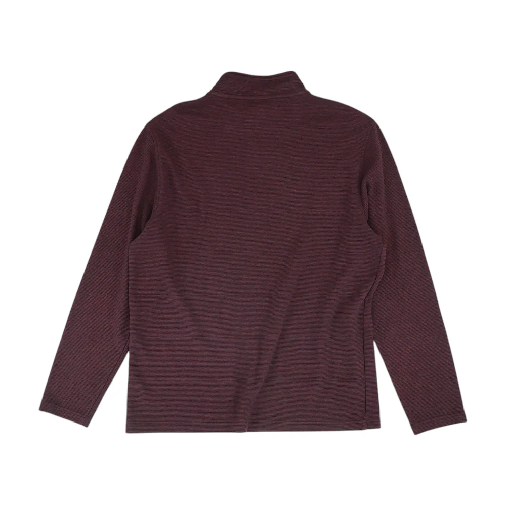 Maroon Striped 1/4 Zip Pullover - Image 2