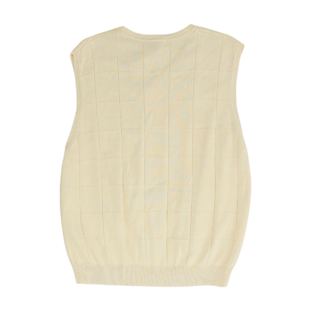 Beige Solid Vest Sweater - Image 2